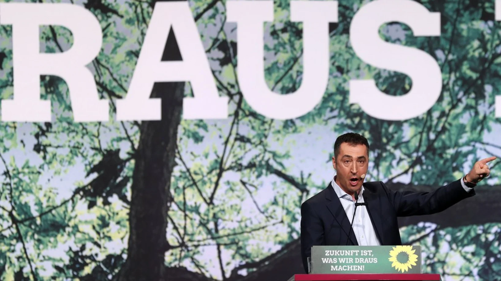 Parteichef Cem Özdemir am Parteitag in Berlin (Foto: Keystone/DPA/Kay Nietfeld)