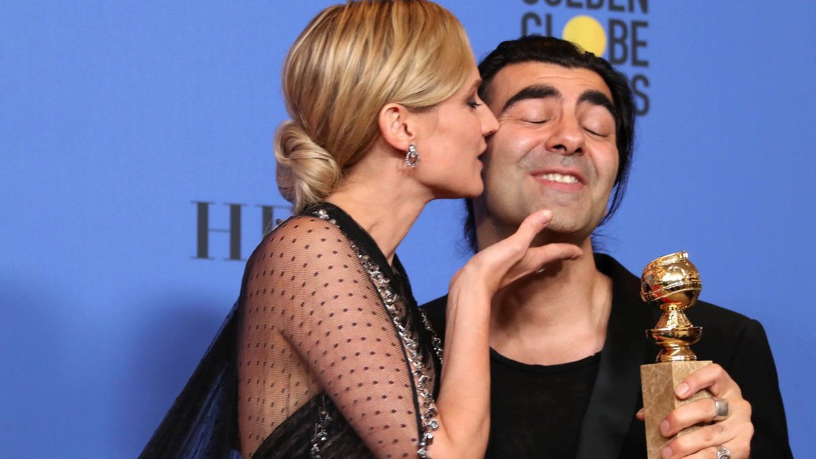Diane Kruger und Fatih Akin gewinnen den Golden Globe für den besten nicht englischsprachigen Film. (Foto: Keystone/EPA/Mike Nelson)
