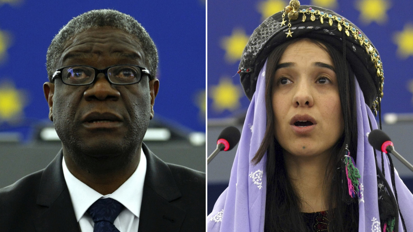 Denis Mukwege, Nadia Murad (Foto: Keystone/AP/Christian Lutz)  