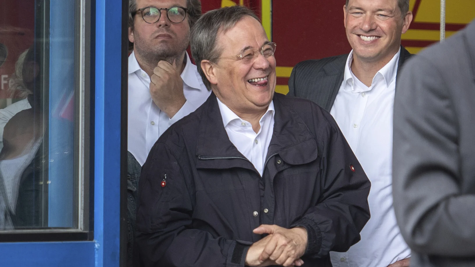 Armin Laschet am Freitag in Erftstadt (Foto: Keystone/AP/DPA/Marius Becker)