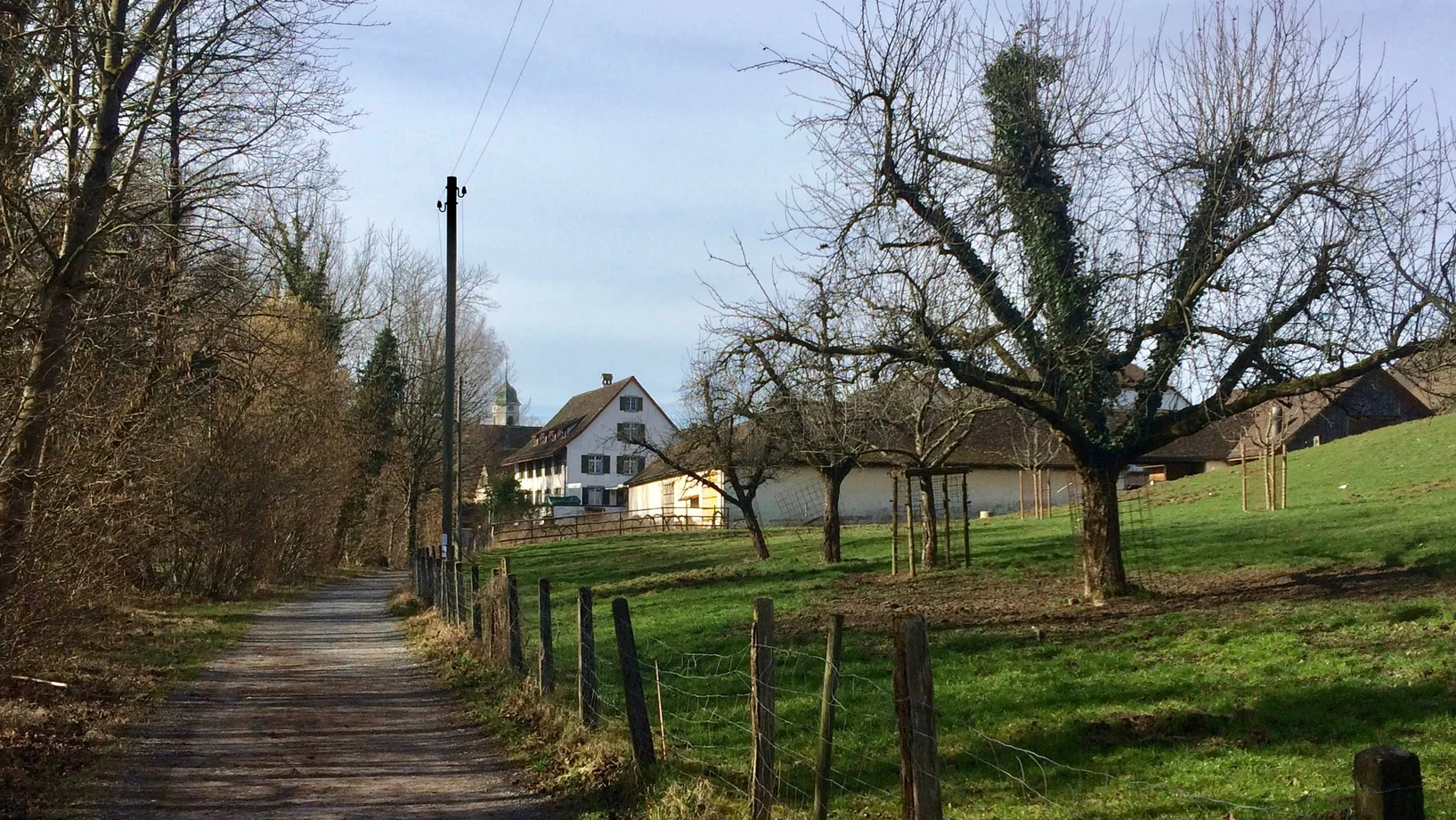 Erster Blick auf das Kloster Fahr, von Zürich kommend