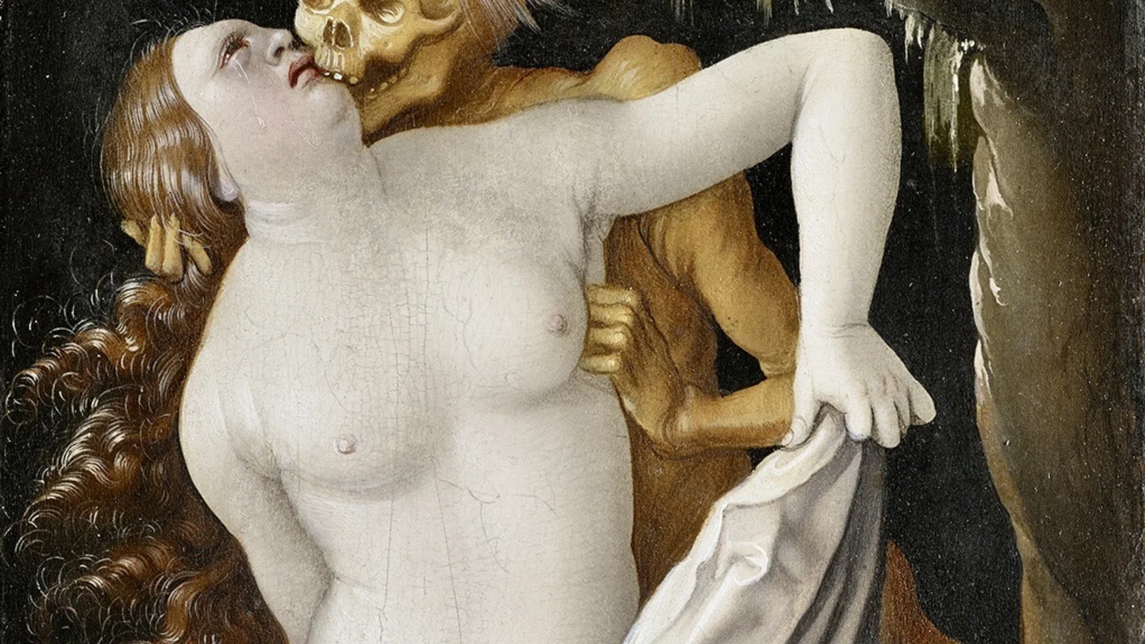 Hans Baldung Grien: Der Tod und die Frau (Ausschnitt, ganzes Bild siehe unten)