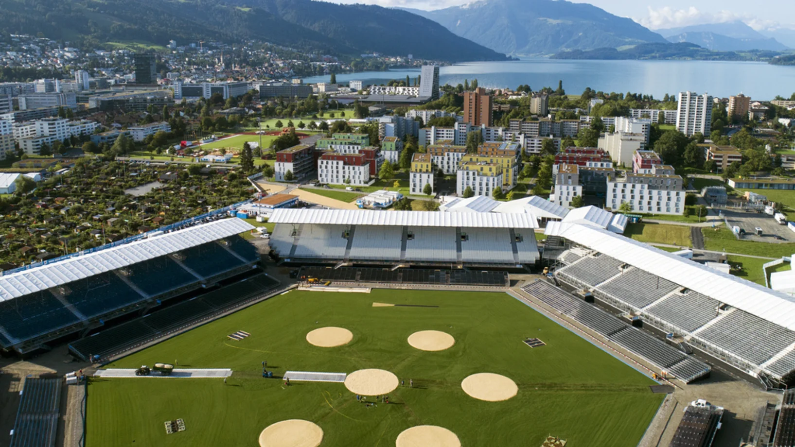 Das Eidg. Schwing- und Aelplerfest, ESAF, findet vom 23. - 25. August 2019, in Zug statt. (KEYSTONE/Alexandra Wey)