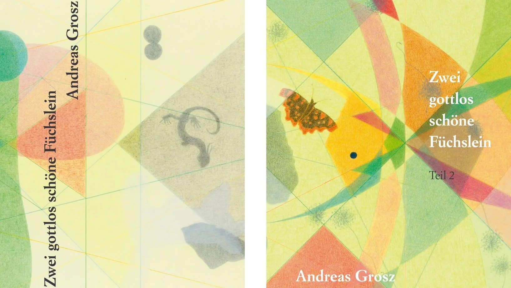 Beatrice Maritz hat die Einbände der zwei Teile von "Zwei gottlos schöne Füchslein" gestaltet.