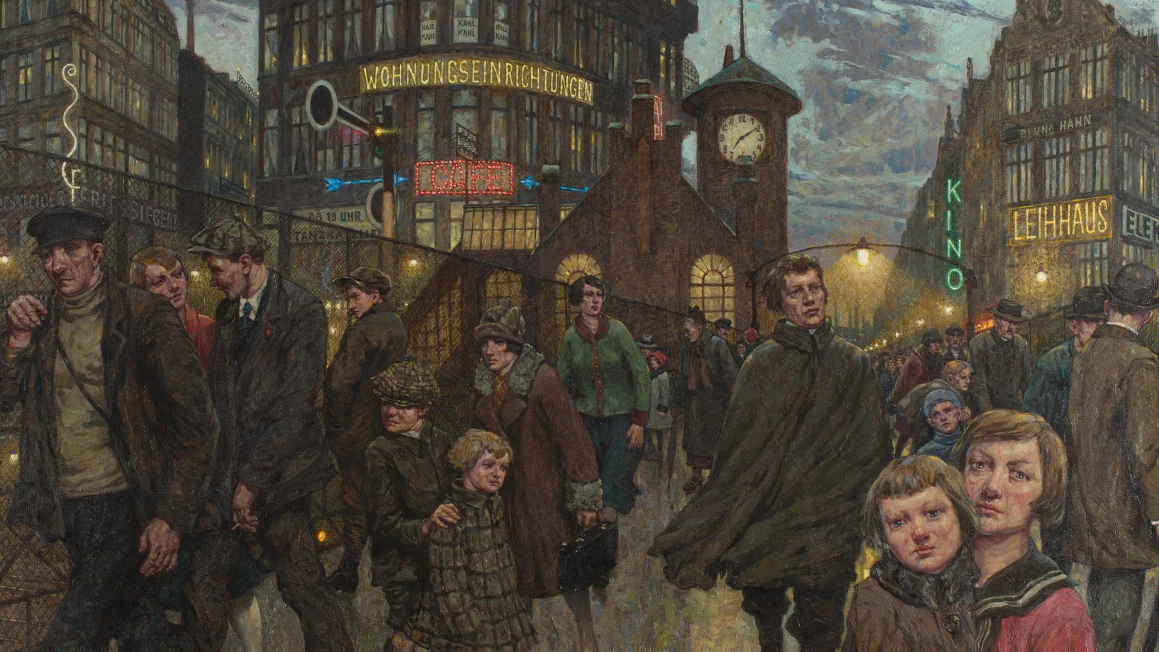 Hans Baluschek, Grossstadtlichter, 1931, Öl auf Leinwand
© Stiftung Stadtmuseum Berlin/Reproduktion: Michael Setzpfandt, Berlin 