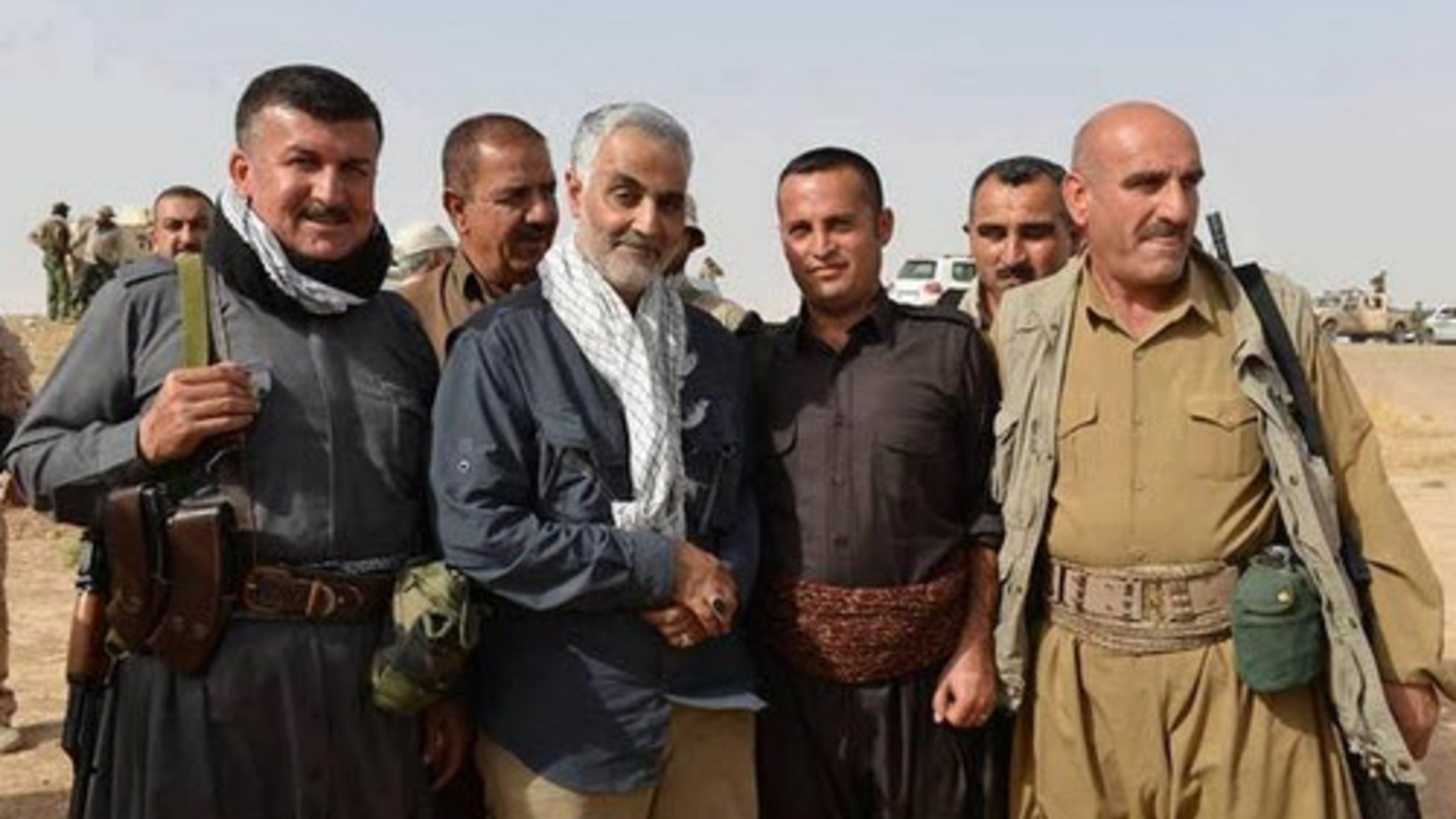 General Soleimani (2. von links) bei einem Besuch in der autonomen Region Kurdistan im Irak