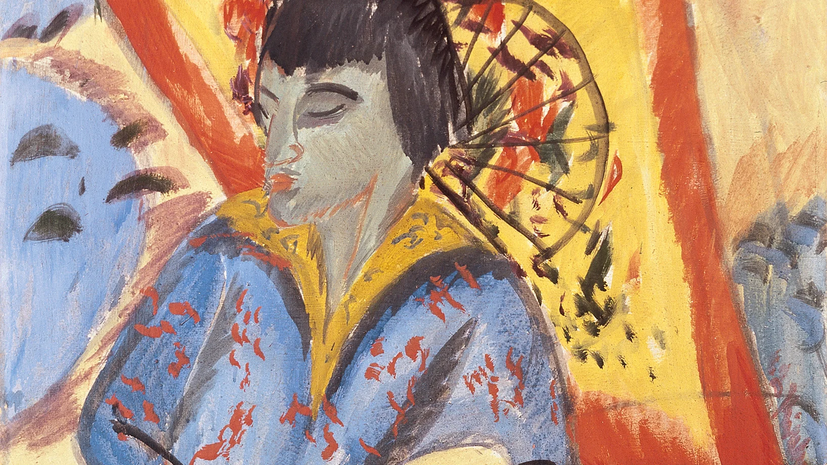 Ernst Ludwig Kirchner: Erna mit Japanschirm (Japanerin), 1913, Öl auf Leinwand, 80 × 70,5 cm, Aargauer Kunsthaus Aarau / Legat Dr. Othmar und Valerie Häuptli, Foto: Jörg Müller