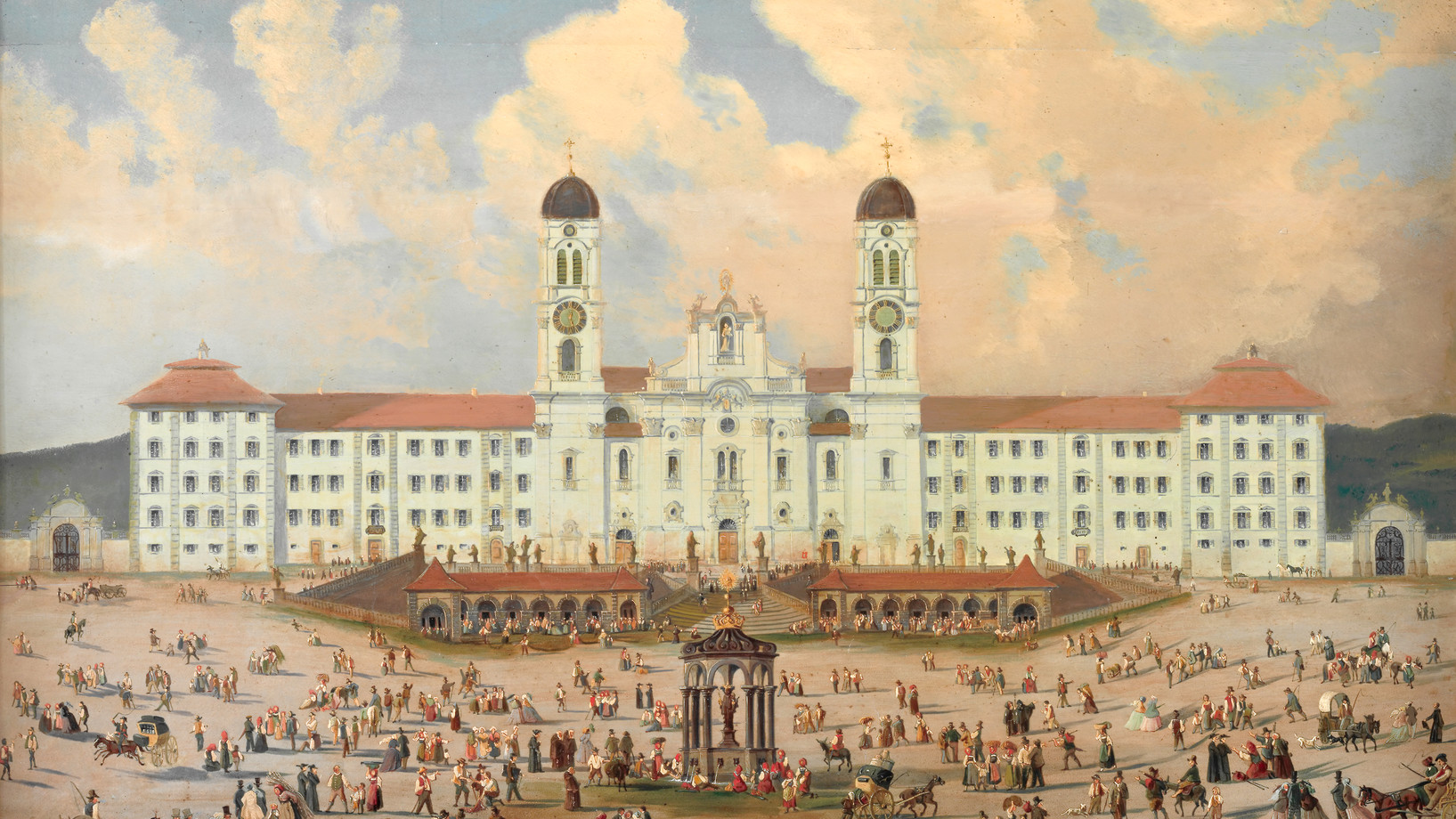 Das Kloster Einsiedeln um 1840/1850. Kloster Einsiedeln, Kunstsammlung. Foto: Schweizerisches Nationalmuseum