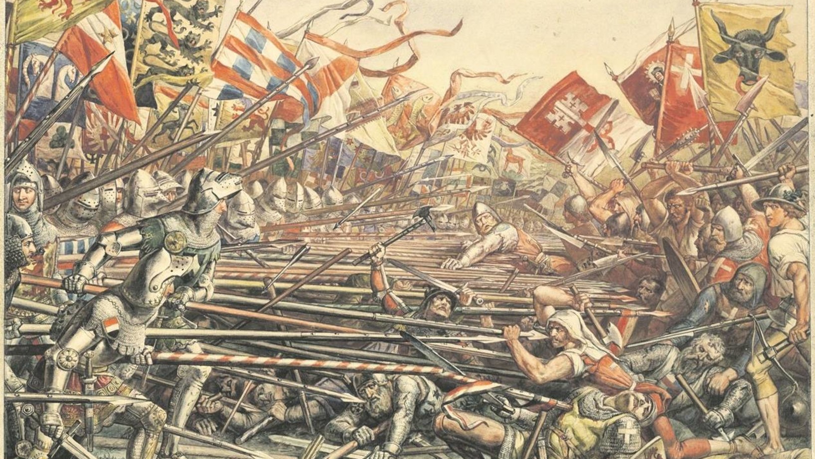 Karl Jauslin: Die Schlacht bei Sempach, 9. Juli 1386 (Bild: Museen Muttenz)