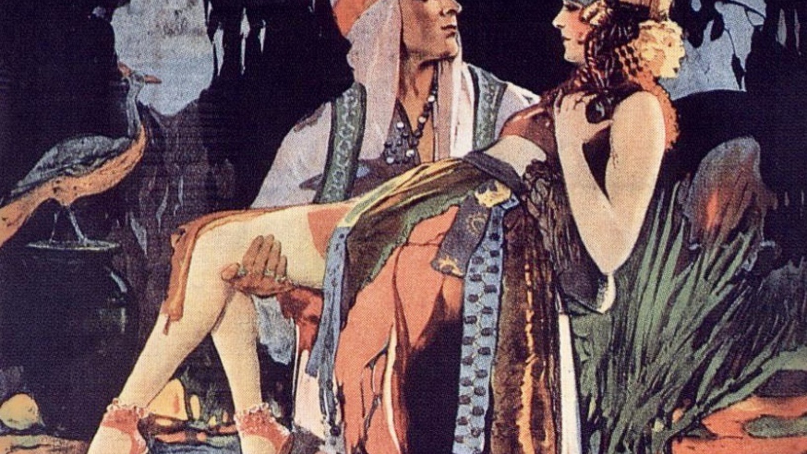 Rudolph Valentino, Vilma Bánky: Ausschnitt aus dem Filmplakat „The Son of the Sheik“